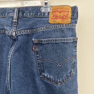 Levis Men's 550 Relaxed Fit 36x32 Dark Wash Blue Denim Jeans Faded
